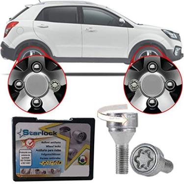 Imagem de Trava Antifurto Anti Roubo de Roda Parafuso Porca Farad Starlock Ssangyong Korando 2001 á 2015 Com Mais de 10.000 Segredos M/E
