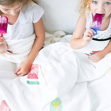 Imagem de Coisas de Nine Cobertor Fruta Picolés Branco Amarelado Com Estampa Colorida Único