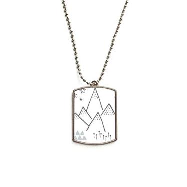 Imagem de DIYthinker Colar de animais de estimação com pingente de corrente de aço inoxidável com padrão de estrelas de grama de montanha