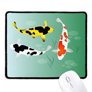 Imagem de Mousepad Chinese Fish Gathering com borda costurada e borracha para jogos