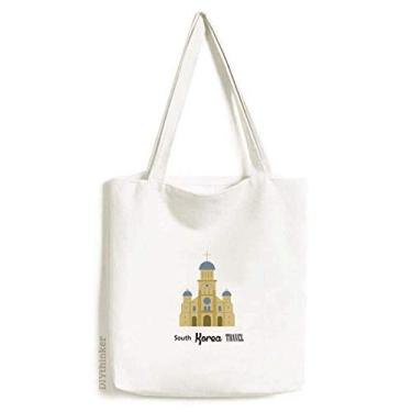 Imagem de South Korea Landmarks The Church sacola de lona bolsa de compras casual bolsa de mão