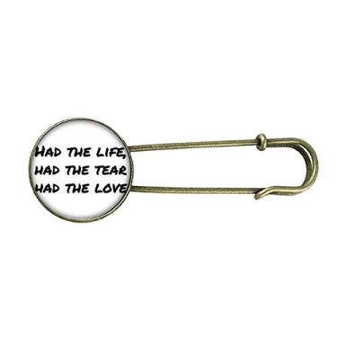 Imagem de Broche de metal retrô com citação de poesia famosa vida lágrima amor