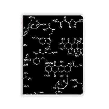 Imagem de Caderno de ilustração de estrutura molecular química preta capa de goma Diário capa macia