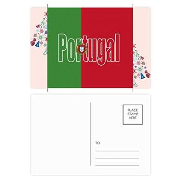 Imagem de Cartão postal de árvore de Natal com nome da bandeira de Portugal 20 peças