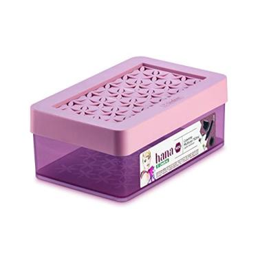 Imagem de Ordene - Caixinha Plástica Multiuso de 750ml com Tampa, Cor Rosa, Linha Hana