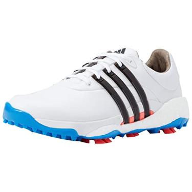 Imagem de adidas Tênis de golfe masculino Tour360 22, Calçado branco/preto/azul Rush, 11