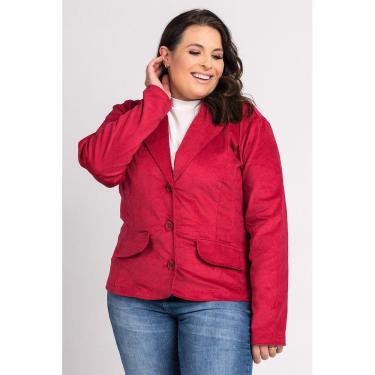 Imagem de Blazer Feminino Plus Size Veludo Cotelê  Elastano Fechamento  Botão - Serena