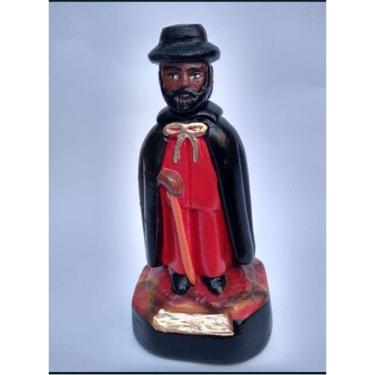 Imagem de Imagem Exu Capa Preta Em Pe C/ Cartola Escultura Gesso Estatua 10cm