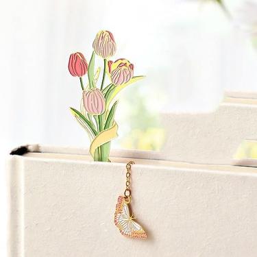 Imagem de Marcador de livro flor de latão oco marcador de livro festival estudante leitura pingente escolar material de escritório