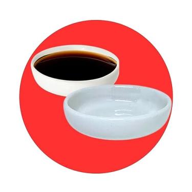 Imagem de Kit 50 Molheira Porta Shoyu Tigela 110mL Sushi Nozoki Branco 10cm