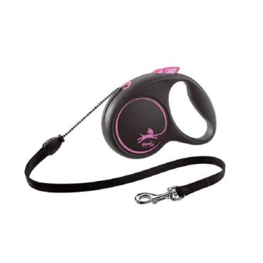 Imagem de Guia Flexi Black Design Corda M 5M - Rosa Para Cães