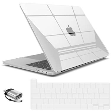 Imagem de IBENZER Compatível com MacBook Pro 2024 2023 M2 13 polegadas 2024-2016 M1 A2338 A2289 A2251 A2159 A1989 A1706 A1708, capa rígida e teclado e tipo C para Mac Pro 13, cristalino, transparente
