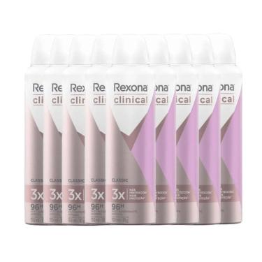 Imagem de Kit Desodorante Antitranspirante Aerosol Rexona Clinical Classic 91g - 9 Unidades