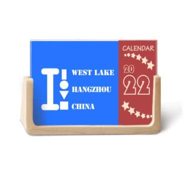 Imagem de West Lake Hangzhou China Art Deco Fashion 2022 Calendário de mesa 12 meses