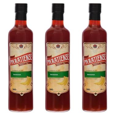 Imagem de Kit 3 Licores de Banana Paratiense 500 ml Creme Fino Nacional Tradicional Coquetéis Exóticos Sobremesas Lembrancinha Presente Natal