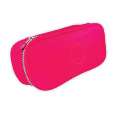 Imagem de Estojo Escolar Feminino Masculino Espaçoso com Ziper Resistente Papelaria Fofa Infantil Lápis Apontadores Canetas Marcadores Lapiseiras Borrachas (Rosa)