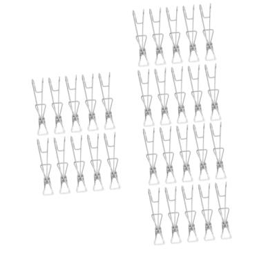 Imagem de Garneck 30 Peças clipe de roupa metal prendedor de roupa resistente clipes de meias arara cabides clipes de roupas alfinete de roupa Aço inoxidável clipe de meias roupas penduradas