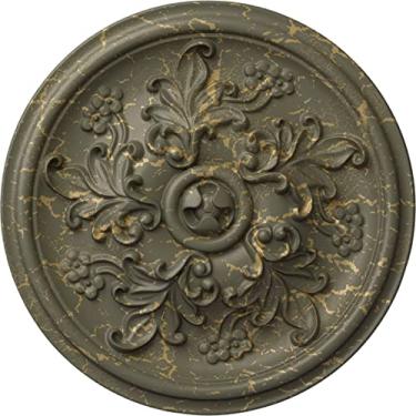 Imagem de Medalhão de teto Ekena Millwork CM14KTWHC Katheryn, 14 1/2"OD x 2 3/4"P (serve em toldos até 2 1/8"), rachaduras de bruxa pintadas à mão