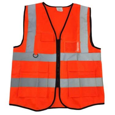 Imagem de Colete Faixa Sinalizador Blusao Fluorescente Refletivo Segurança Trabalho Epi Obra Construçao