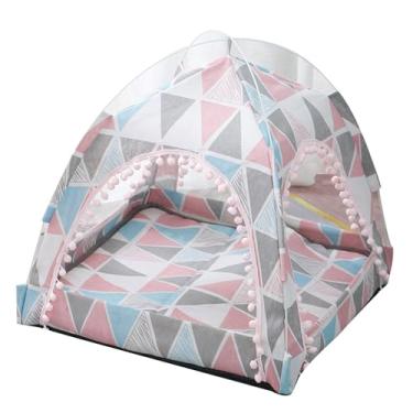 Imagem de beertoy Cama de barraca moderna, tapetes de barraca para casa pequena, abrigo, acessórios para animais de estimação, cama para animais de estimação