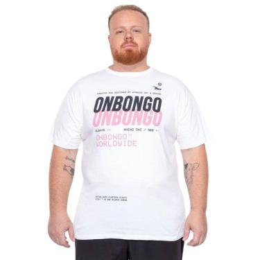 Imagem de Camiseta Masculina Onbongo Plus Size Wynwood Branca D947A