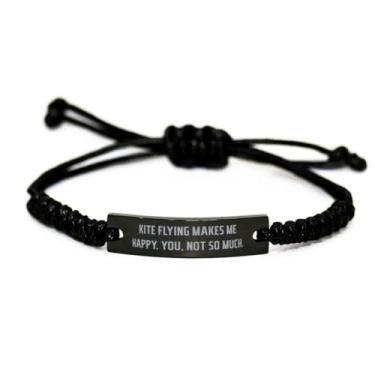 Imagem de Best Kite Flying Black Rope Bracelete, Kite Flying Makes Me Happy. You, not so Much, presente para amigos, de
