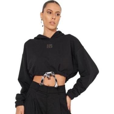 Imagem de Moletom Cropped Colcci Loose Com Capuz Feminino-Feminino