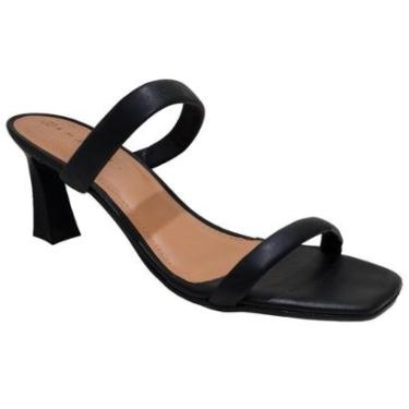 Imagem de Tamanco Social Salto Casual Fino Médio Tiras Finas Ramarim 36201-Feminino