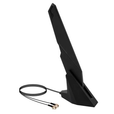 Imagem de Antena WiFi de banda dupla 2,4 GHz 5 GHz RP-SMA antena adaptador base magnética com cabo de extensão de 0,8 m para placa mãe ASUS Z390 Z490 X570 2T2R PCI-E roteador de rede Bluetooth