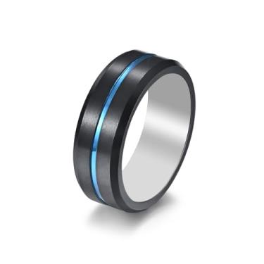 Imagem de hecere Fórum NFC à prova d'água de aço de tungstênio tipo 2 215 496 bytes chip universal para celular tecnologia de detecção completa anel inteligente vestível (anel NFC de tungstênio preto azul 18
