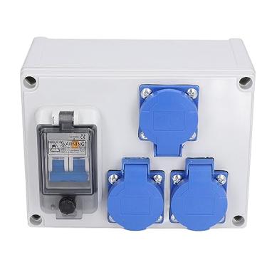 Imagem de Tomada de Parede Dupla à Prova D'água Com Disjuntor 230V 40A 1P + N, Revestimento ABS Resistente - Ideal para Uso Externo