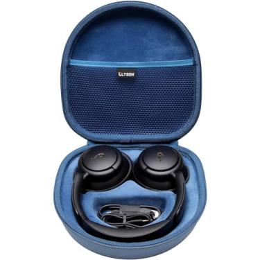 Imagem de LTGEM Capa rígida para fones de ouvido Anker Soundcore Space Q45/Q35 com cancelamento de ruído adaptável – Bolsa protetora de armazenamento para transporte (azul marinho)