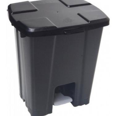 Imagem de Lixeira Quadrada Plástica Com Pedal 60 Litros Jsn Vermelho