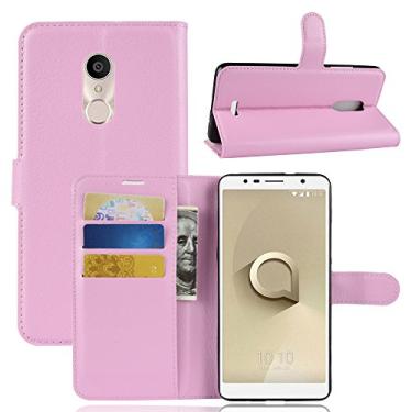 Imagem de Capa para Alcatel 3C, capa flip carteira de couro PU Manyip para Alcatel 3C, capa de proteção de telefone estilo empresarial, capa com [compartimentos para dinheiro e cartão]