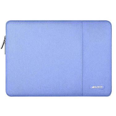 Imagem de Capa MOSISO para laptop de 13 a 13,3 polegadas, compatível com MacBook Air/Pro 13”/Pro 14”, notebook HP, Dell, ASUS, Lenovo, bolsa vertical de poliéster com bolso, azul-ardósia