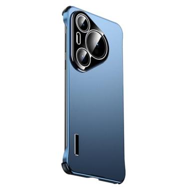 Imagem de LTLMYDAM Capa de metal para Huawei Pura 70 Ultra/70 Pro/70 Pro+/70, capa ultrafina de liga de alumínio com proteção de lente de câmera, capas rígidas sem moldura, azul, 16