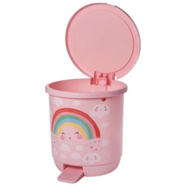 Imagem de Lixeira Infantil com tampa fixa e pedal 6,5L Rosa Plasútil