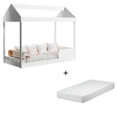 Imagem de Cama Infantil Montessoriana Crystal Baby Branco + Colchão Incluso - J&