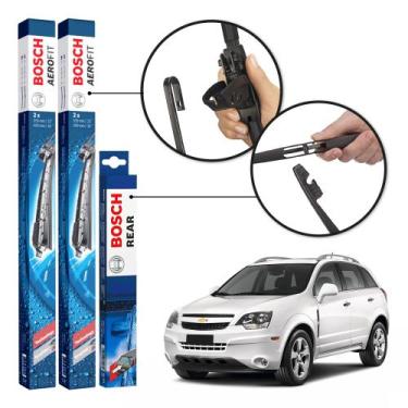 Imagem de Kit 3 Palhetas Dianteiras + Traseira Original Bosch Chevrolet Captiva 