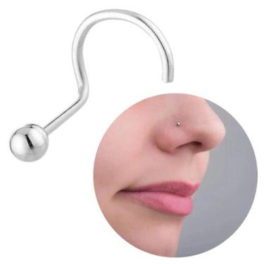 Imagem de Prata 925 legitíma 1 peça anel de nariz Piercing nariz bolinha nostril