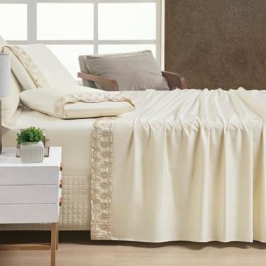 Imagem de Jogo de Lençol Algodão Egípcio 400 Fios King Supreme - BIA ENXOVAIS, V