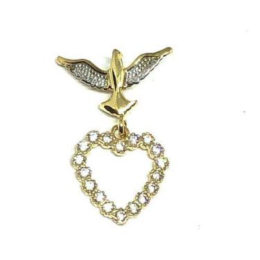 Imagem de Pingente De Ouro 18k Coração Espirito Santo - Elegancy Joias