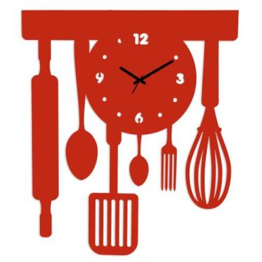 Imagem de Relógio De Paredes Grande Moderno Cozinha Talheres - Intempo Design