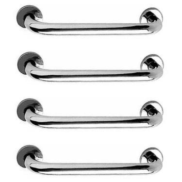 Imagem de Alça de Apoio 30cm Barra Aço Inox Kit 4 Unidades Idoso Acessibilidade 