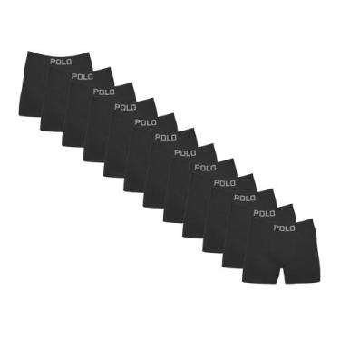 Imagem de Kit 12 Cuecas Boxer Cotton Polo 781 Algodão Sortido - POLO STAR, Preto