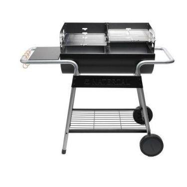 Imagem de Churrasqueira Móvel A Bafo Carvão Com Rodinhas - 114x91x59cm - Nateria