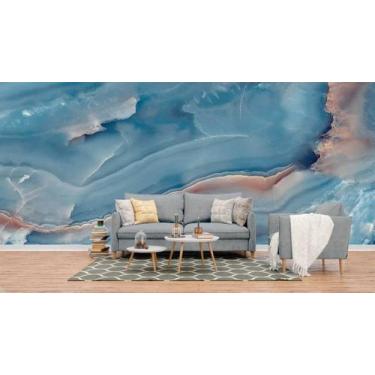 Imagem de Papel de Parede Painel 3D Mármore Azul Escuro 4M viníl Revestimento Pe