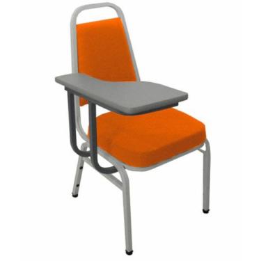 Imagem de Cadeira Universitária Empilhável Linha Hotel Plus Laranja - Design Off