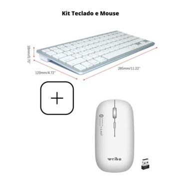 Imagem de Teclado Bluetooth sem fio + Mouse Sem Fio Bluetooth para Celular Table