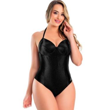 Imagem de Maiô Banho de Mar Alça Fina Com Bojo Zero Barriga Modela e Reduz Moda 